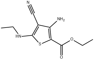 ethyl 3-amino-4-cyano-5-(ethylamino)thiophene-2-carboxylate Structure
