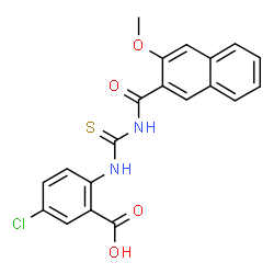 5-CHLORO-2-[[[[(3-METHOXY-2-NAPHTHALENYL)CARBONYL]AMINO]THIOXOMETHYL]AMINO]-BENZOIC ACID结构式