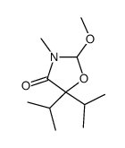 2-Methoxy-3-methyl-5,5-bis(1-methylethyl)oxazolidin-4-one结构式