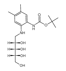 tert-butyl (4,5-dimethyl-2-(((2S,3S,4R)-2,3,4,5-tetrahydroxypentyl)amino)phenyl)carbamate Structure