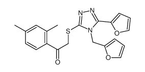 Ethanone, 1-(2,4-dimethylphenyl)-2-[[5-(2-furanyl)-4-(2-furanylmethyl)-4H-1,2,4-triazol-3-yl]thio]- (9CI)结构式