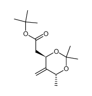 ((4R,6R)-2,2,6-Trimethyl-5-methylene-[1,3]dioxan-4-yl)-acetic acid tert-butyl ester Structure