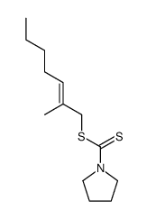 (E)-2-methylhept-2-en-1-yl pyrrolidine-1-carbodithioate Structure