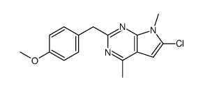 4-[(6-CHLORO-4,7-DIMETHYL-7H-PYRROLO[2,3-D]PYRIMIDIN-2-YL)METHYL]PHENYL METHYL ETHER结构式