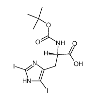 N(α)-t-butoxycarbonyl-2,5-di-iodo-L-histidine Structure