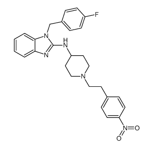 [1-(4-Fluoro-benzyl)-1H-benzoimidazol-2-yl]-{1-[2-(4-nitro-phenyl)-ethyl]-piperidin-4-yl}-amine结构式