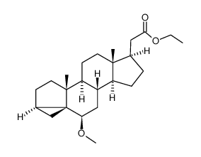 ethyl 6β-methoxy-3α,5α-cyclopregnan-21-oate Structure