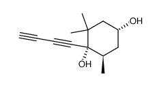 1-(2,6,6-trimethyl-1,4-dihydroxycyclohexyl)-1,3-butadiyne Structure