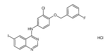 N-(3-Chloro-4-(3-fluorobenzyloxy)phenyl)-6-iodoquinazolin-4-amine drochloride结构式