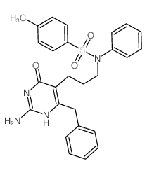 N-[3-(2-amino-4-benzyl-6-oxo-3H-pyrimidin-5-yl)propyl]-4-methyl-N-phenyl-benzenesulfonamide结构式