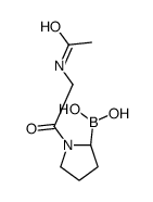 [(2R)-1-(2-acetamidoacetyl)pyrrolidin-2-yl]boronic acid结构式