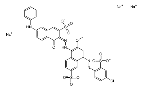 3-[[4-[(4-chloro-2-sulphophenyl)azo]-2-methoxy-6-sulpho-1-naphthyl]azo]-4-hydroxy-7-(phenylamino)naphthalene-2-sulphonic acid, sodium salt结构式