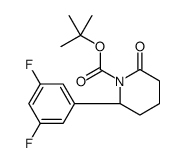 tert-butyl (2S)-2-(3,5-difluorophenyl)-6-oxo-piperidine-1-carboxy late结构式