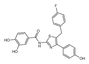 N-[5-(4-fluoro-benzyl)-4-(4-hydroxy-phenyl)-thiazol-2-yl]-3,4-dihydroxy-benzamide结构式