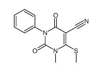 1-Methyl-6-methylsulfanyl-2,4-dioxo-3-phenyl-1,2,3,4-tetrahydro-pyrimidine-5-carbonitrile结构式