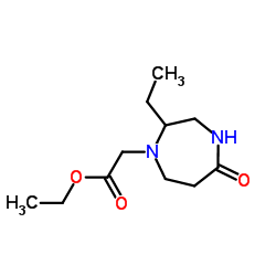 Ethyl (2-ethyl-5-oxo-1,4-diazepan-1-yl)acetate结构式