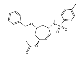 1β-acetoxy-4α-(p-toluenesulfonamido)-6α-(benzyloxy)-2-cycloheptene Structure
