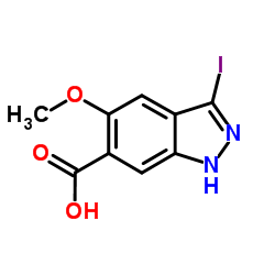 3-Iodo-5-methoxy-1H-indazole-6-carboxylic acid结构式