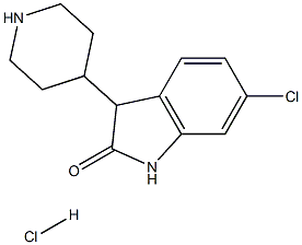 6-chloro-3-(piperidin-4-yl)-2,3-dihydro-1H-indol-2-one hydrochloride Structure