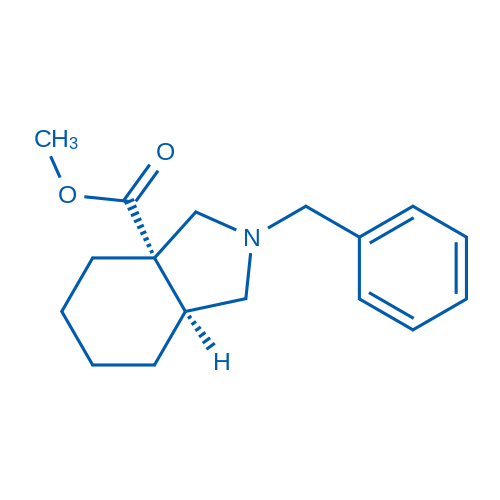 rel-(3aS,7aS)-2-苄基八氢-3aH-异吲哚-3a-羧酸甲酯结构式