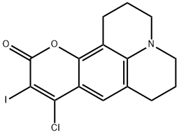 8-Chloro-9-iodo-2,3,5,6-tetrahydro-1H,4H-11-oxa-3a-aza-benzo[de]anthracen-10-one structure