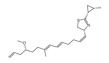 4,5-Dihydro-4-(11-methoxy-8-methyl-1,5,7,13-tetradecatetraenyl)-2-(2-m ethylcyclopropyl)thiazole (1R-(1alpha(R*(1Z,5E,7E,11R*)),2alpha))-结构式