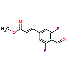 (E)-3-(3,5-二氟-4-甲酰基苯基)丙烯酸甲酯结构式