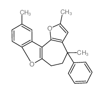 4H-Furo[2',3':3,4]cyclohepta[1,2-b]benzofuran, 5,6-dihydro-2,4,10-trimethyl-4-phenyl- (en) Structure