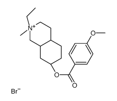 Isoquinolium, 1,2,3,4,4a-alpha,5,6,7,8,8a-beta-decahydro-2-ethyl-7-alp ha-hydroxy-2-methyl-, bromide, p-anisate structure