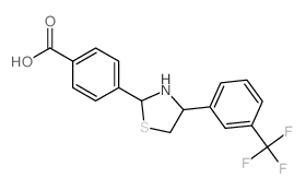 4-[4-[3-(trifluoromethyl)phenyl]-1,3-thiazolidin-2-yl]benzoic acid结构式