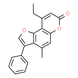 9-ethyl-4-methyl-3-phenylfuro[2,3-f]chromen-7-one Structure