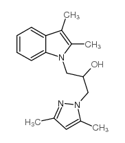 1-(2,3-dimethylindol-1-yl)-3-(3,5-dimethylpyrazol-1-yl)propan-2-ol structure