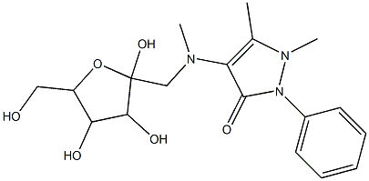 N-(2-(5-hydroxymethyl-2,3,4,5-tetrahydro-2,3,4-trihydroxy)furyl)methyl-N-methylantipyrine structure