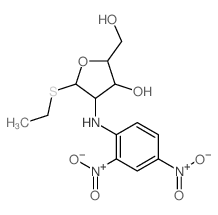 4-[(2,4-dinitrophenyl)amino]-5-ethylsulfanyl-2-(hydroxymethyl)oxolan-3-ol结构式