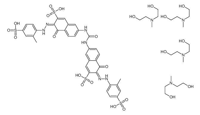 2-Naphthalenesulfonic acid, 7,7'-(carbonyldiimino)bis[ 4-hydroxy-3-[(4-sulfo-2-methylphenyl)azo]-, compd. with 2,2'-(methylimino)bis[ethanol] (1:4) Structure