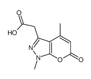 2-(1,4-dimethyl-6-oxopyrano[2,3-c]pyrazol-3-yl)acetic acid结构式