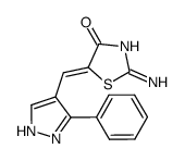 (Z)-2-imino-5-((3-phenyl-1H-pyrazol-4-yl)methylene)thiazolidin-4-one Structure