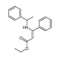 ethyl 3-phenyl-3-(1-phenylethylamino)prop-2-enoate结构式