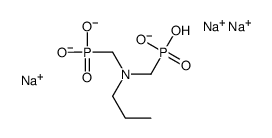 trisodium hydrogen [(propylimino)bis(methylene)]diphosphonate structure