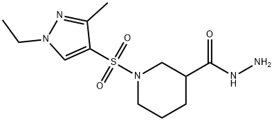 1-((1-乙基-3-甲基-1H-吡唑-4-基)磺酰基)哌啶-3-碳酰肼结构式