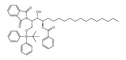 (2S,3S,4R)-1-(tert-butyldiphenylsilyloxy)-2-phthalimido-3-hydroxy-octadecan-4-yl benzoate结构式