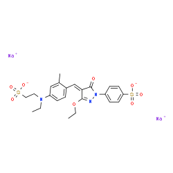 4-[3-Ethoxy-4-[4-[N-ethyl-N-(2-sulfoethyl)amino]-2-methylbenzylidene]-5-oxo-2-pyrazolin-1-yl]benzenesulfonic acid disodium salt picture