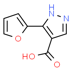 5-(furan-2-yl)-1H-pyrazole-4-carboxylic acid结构式