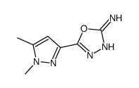 5-(1,5-dimethylpyrazol-3-yl)-1,3,4-oxadiazol-2-amine structure