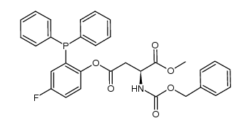 1-methyl 4-[2-(diphenylphosphanyl)-4-fluorophenyl] N-(benzyloxycarbonyl)-L-aspartate Structure