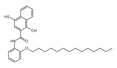 1-hydroxy-4-mercapto-2'-tetradecyloxy-2-naphthanilide结构式