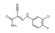 2-amino-N'-(3-chloro-4-fluorophenyl)-2-oxoacetohydrazonoyl cyanide结构式