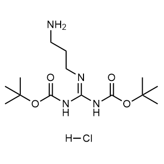 Carbamic acid, [(3-aminopropyl)carbonimidoyl]bis-, bis(1,1-dimethylethyl) ester, monohydrochloride Structure