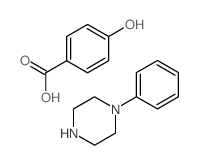 4-Hydroxybenzoic acid-1-phenylpiperazine (1:1) structure