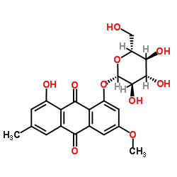 1-Hydroxy-3-methoxy-6-methyl-8-[(2S,3R,4S,5S,6R)-3,4,5-trihydroxy-6-(hydroxymethyl)oxan-2-yl]oxyanthracene-9,10-dione structure